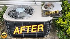 HOW to CLEAN your AIR CONDITIONER CONDENSER - Cleaning your HVAC Coils