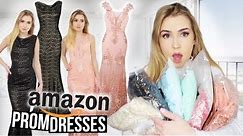 TRYING ON AMAZON PROM DRESSES!! *Huge Success*