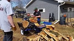 Wolfe Ridge Pro 22C 22 ton log splitter with auto cycle and 6 way wedge