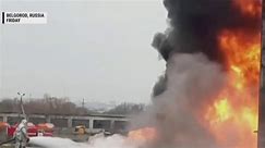 Fiery blast at Russian oil depot