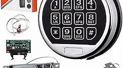 Gun Safe Lock Replacement Electronic Safe Lock with Solenoid Lock & 2 Override Keys, Chrome Keypad High Security Fireproof Safe Box and More