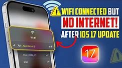 WIFI connected but no internet connection on iPhone