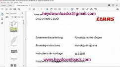 Claas Mowers Disco 9400 C Duo Assembly Instruction Manual FR_DE_EN_RU - PDF DOWNLOAD