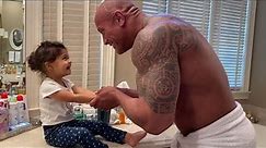 The Rock Dwayne Johnson Teaching Daughter Tia to Wash Hands CUTE MOMENTS