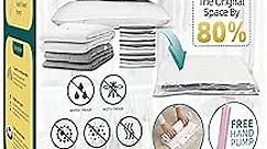 Vacuum Storage Bags 12 Pack Space Saver for Clothes Blankets Clothing Traveling Comforters Vacuum Seal Bag with Travel Pump (3XL+3L+3M+3S)