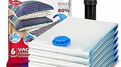 Spacesaver's Space Bags Vacuum Storage Bags (Jumbo Vacuum Storage Bags 6-Pk) Save 80% Space - Vacuum Bags for Comforters and Blankets, Bedding, Compression Seal for Closet Storage - Pump for Travel