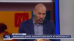 McDonald's breakfast bagel sandwiches return