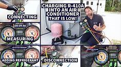 Charging R-410A into an Air Conditioner that's Low! Connect, Measure, Add Refrigerant, Disconnect!