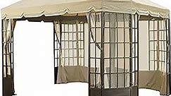 Garden Winds Replacement Canopy Set for The Sears Bay Window Gazebo, with Ultra Stitch and Dura Pockets Beige