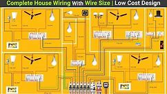 Complete electrical house wiring with wire size for all room.
