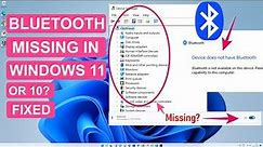Missing Bluetooth Driver (Windows 10/64bit 22H2) = Recovery/Reinstall?