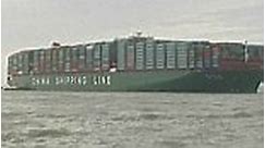 The world's largest container ship has docked in Britain