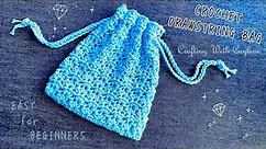 Simple Lacy Crochet Drawstring Bag | EASY Crochet Drawstring Pouch | Scrap Yarn Crochet Project