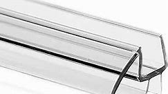 eatelle Frameless Shower Door Bottom Seal with Drip Rail for 1/4" (6mm) Thick Glass, 36" Long Sweep - Ultra Clear Polycarbonate