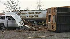 Tornado damage last night in Mayfield, Kentucky