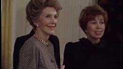 Nancy Reagan gives a Tour of the White House to Raisa Gorbachev on December 9, 1987