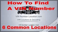 How To Find a VIN Number 6 common places to find your vin number on a car suv or truck.