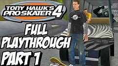 TONY HAWK'S PRO SKATER 4 Full Game Walkthrough Gameplay Part 1 - Career Mode Playstation 2
