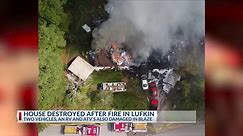 House destroyed after fire in Lufkin