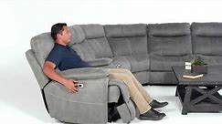 Denali Light Grey 6 Piece Reclining Sectional W/2 Power Headrests | Living Spaces