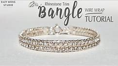 Rhinestone Cup Chain Wire Wrap Bangle Tutorial | DIY Bracelet| Easy Bangle |DIY Jewelry |How to make