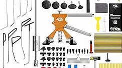 Dent Removal Rods Kit, 119Pcs Paintless Dent Repair Tool, 10 Pcs Stainless Steel Dent Rods, Professionals and Novices Can Use It Easily for Minor Dents, Door Dings and Hail Damage