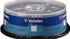 Verbatim M-Disc DVD-R 4.7GB 4X with Branded Surface - 25pk Spindle - 98908, Blue