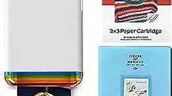 Polaroid Hi-Print 2x3 Pocket Photo Printer + Hi-Print - 2X3 Paper Cartridge 20 Sheets + Light Blue Album + Cloth