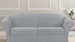 Ultimate Stretch Suede Three Piece Sofa Slipcover | Form Fit | Individual Cushion Covers | Machine Washable