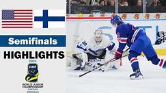 USA vs. Finland Full Highlights | Semifinals | 2024 IIHF World Junior (1/4/2023)