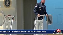 President Joe Biden arrives in New Orleans