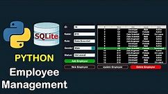 EMPLOYEE MANAGEMENT SYSTEM PYTHON CUSTOMTKINTER MODERN TKINTER PROJECT WITH SQLITE3 DATABASE
