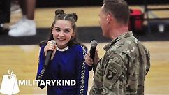 Soldier and daughter stun audience with national anthem | Militarykind
