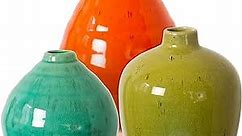 Rustic Home Decor Vases for Flowers - Modern Farmhouse Decor Ceramic Vase, Small Vases for Decor, Boho Home Decor - Decorative Vase for Farmhouse Decor Living Room, Fireplace Decor Farmhouse Vases