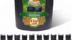 Gardzen 20-Pack 2 Gallon Grow Bags, Aeration Fabric Pots with Handles, Pot for Plants