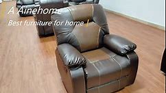 A Ainehome Leather Recliner Sofa Sets, Recliner Loveseat Sofa for Living Room Furniture Set, Reclining Loveseat Couch, Wall Hugger Double Recliners for House/Office/Rv(C-Brown Leather,Loveseat)