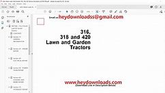 John Deere 318 318 420 Lawn &Garden Service Information Manual - PDF DOWNLOAD
