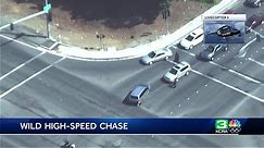 AERIAL VIEW: High-speed chase ends with shooting in Yuba City
