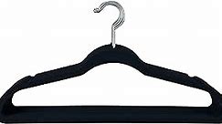 Simplify 10 Super Slim Velvet Huggable Hangers in Black