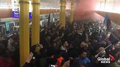 Protesters striking in Paris train station cause widespread delays