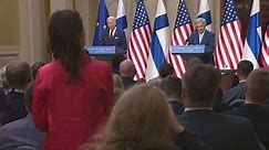 Biden struggles to hear reporters during Helsinki press conference