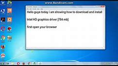 How to download Intel HD graphics driver windows 7