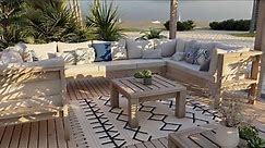 DIY U-shaped outdoor sectional sofa plans