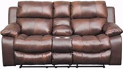 Positano Leather Power Reclining Console Loveseat