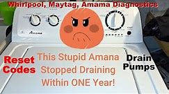 Resetting an Amana Washing Machine that Won't Drain. Running Diagnostics #whirlpool #amana #maytag