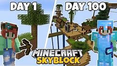 I Spent 100 Days in Minecraft Skyblock...