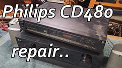 Dealing with E-Waste! How to fix a Vintage Philips CD480 CD Player. Tray Won't Open. Repair for Sale