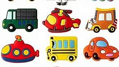 H1vojoxo 12PCS Vehicle Fridge Magnets for Toddlers Transportation Magnets for Toddlers 1-3 Cute Bus Airplane Excavators Boat Refrigerator Magnet for Whiteboard Baby Educational Magnets for 1 Year Old