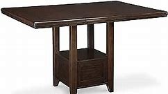 Signature Design by Ashley Haddigan Traditional Rectangular 36" Counter Height Dining Extension Table, Dark Brown