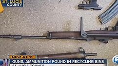 Guns, ammunition found in recycling bins